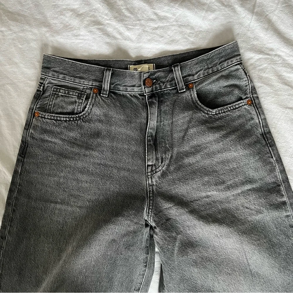 Madewell Super Wide Leg Jeans Charcoal Black Size 28 - Picture 3 of 6
